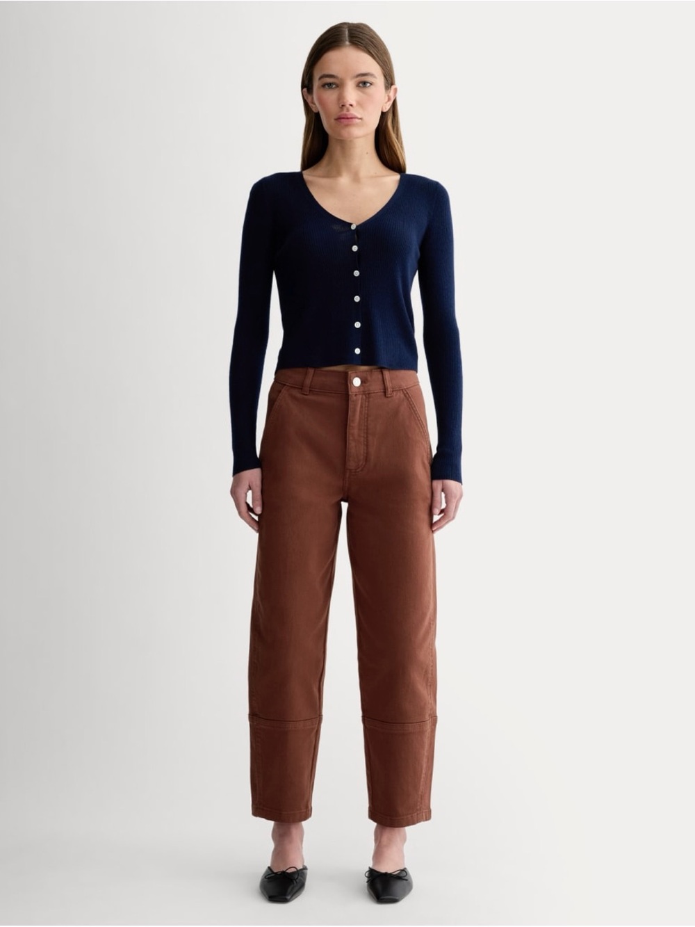 Everlane The Utility Barrel Pants in Rosewood Brown Sz 4